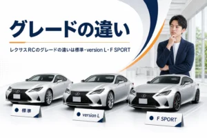 レクサスRCの標準・version L・F SPORTのグレードの違いを紹介する記事のアイキャッチ