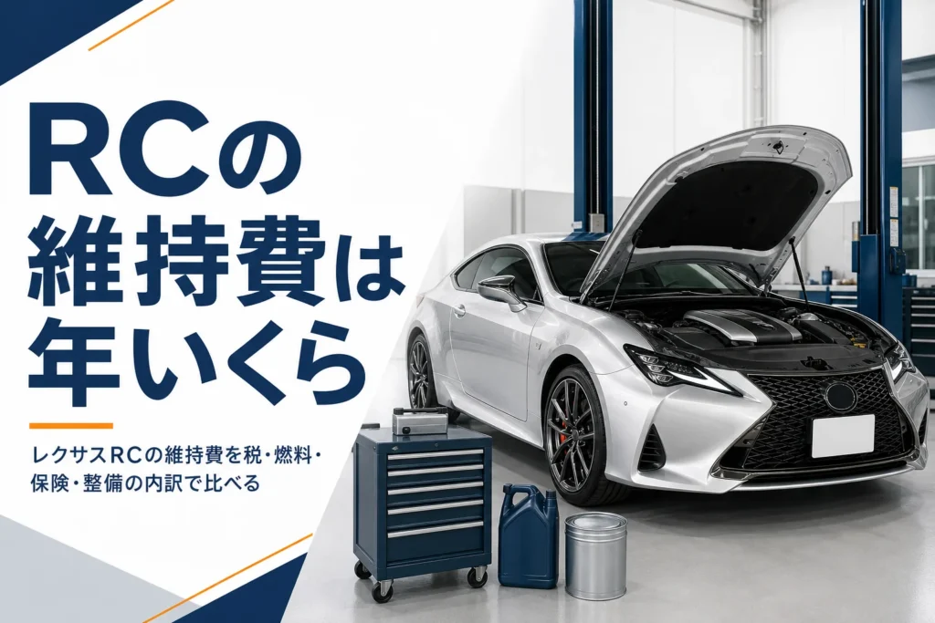 整備工場で点検を待つレクサスRC