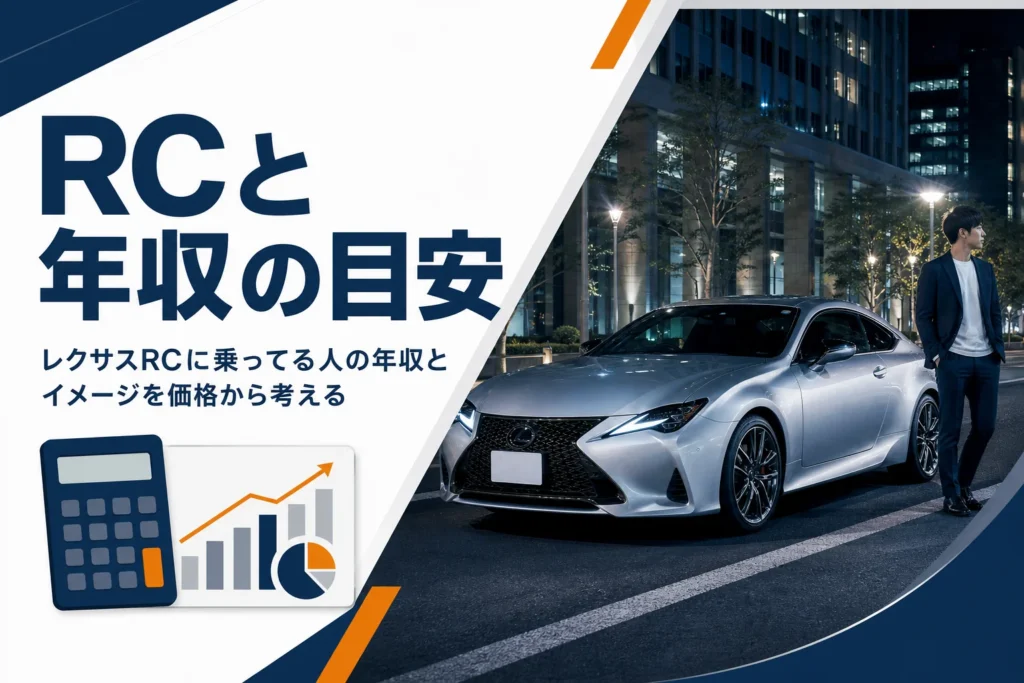 レクサスRCに乗ってる人の年収の目安とイメージを紹介する記事のアイキャッチ