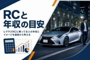 レクサスRCに乗ってる人の年収の目安とイメージを紹介する記事のアイキャッチ