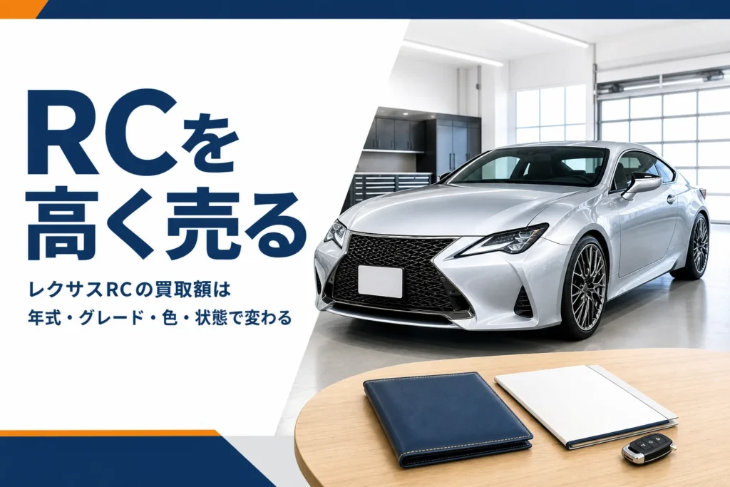 レクサスRCの買取相場の考え方と高く売る方法をまとめた記事のアイキャッチ