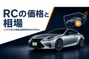 レクサスRCの最終新車価格と中古相場の目安を紹介する記事のアイキャッチ