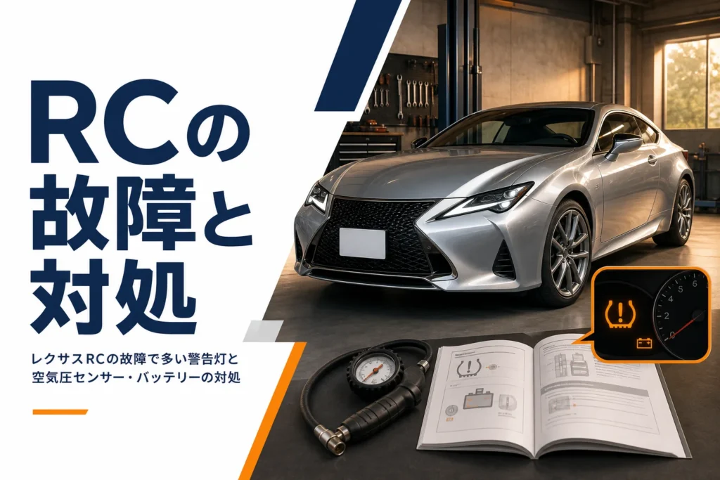 レクサスRCの故障で相談が多い症状と対処をまとめた記事のアイキャッチ