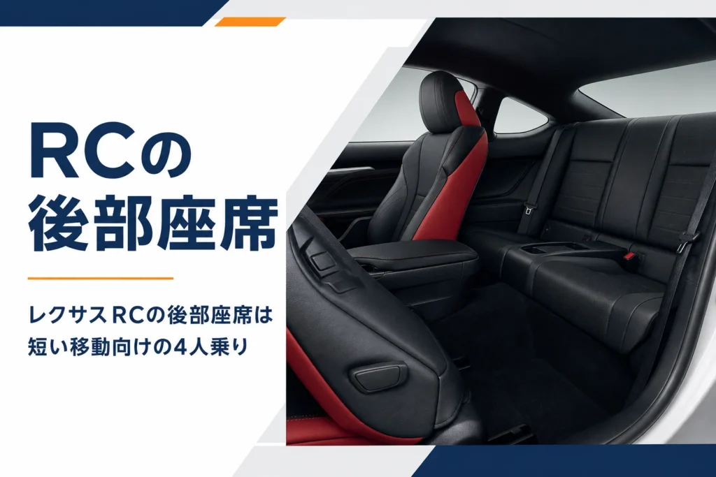 レクサスRCの後部座席の広さと使い方を解説する記事のアイキャッチ