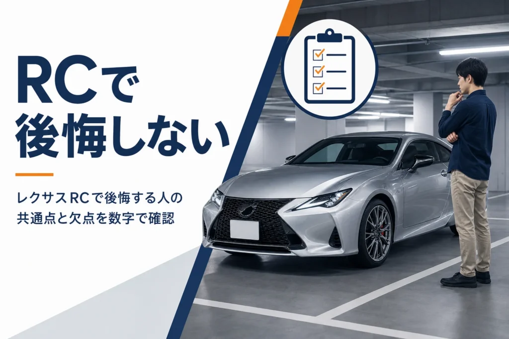 レクサスRCを買って後悔する人の共通点と欠点を紹介する記事のアイキャッチ