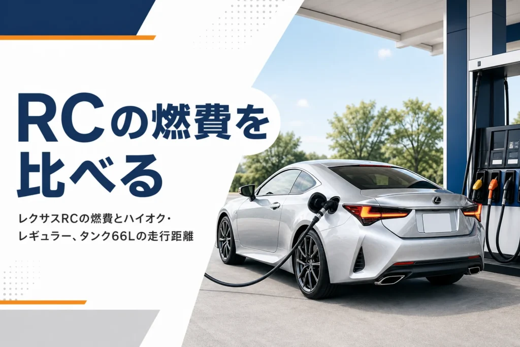 ガソリンスタンドで給油中のレクサスRC