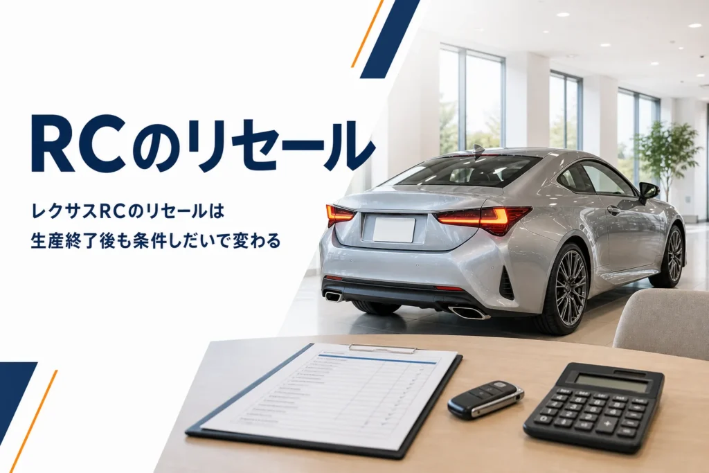 レクサスRCのリセールバリューと値落ちしにくい条件をまとめた記事のアイキャッチ